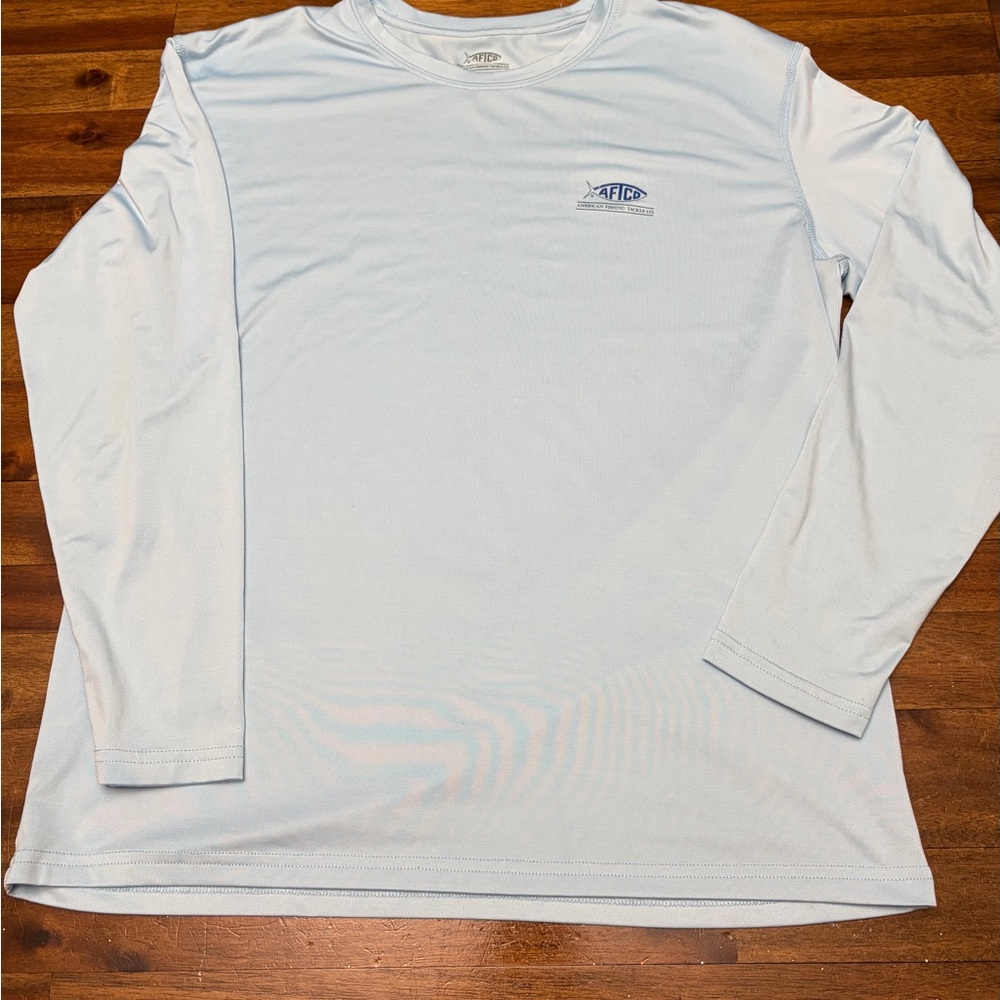 AFTCO Boys Light Blue Long Sleeve Sun Shirt